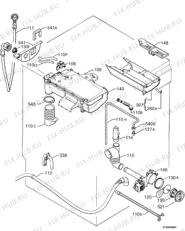 Взрыв-схема стиральной машины Zanussi IZ1000 - Схема узла Hydraulic System 272